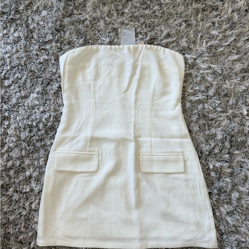 superdown White Strapless Mini Dress